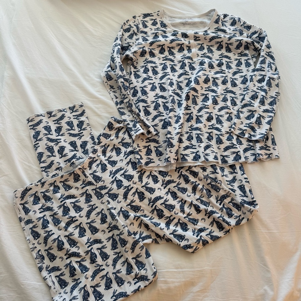 Roller Rabbit Batik Bunny Pajama Set Ladies med Pima Cotton Lounge Preppy